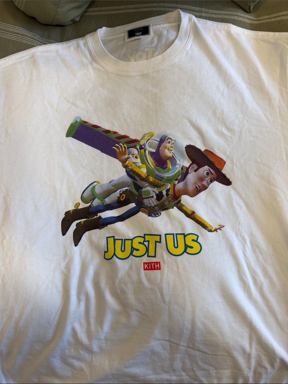 Kith White Tee with Multicolor Toy Story 'Just Us' Graphic OVERSIZED